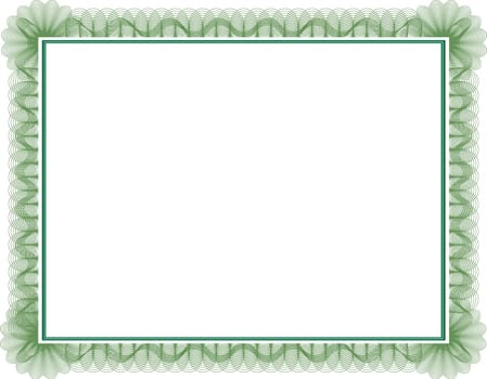 Blank guilloche style certificate with decorative border