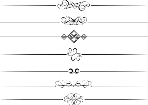 Decorative page dividers on a white background