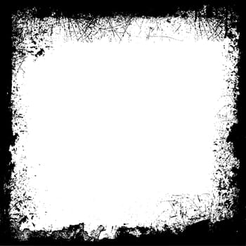 Detailed grunge border in black and white