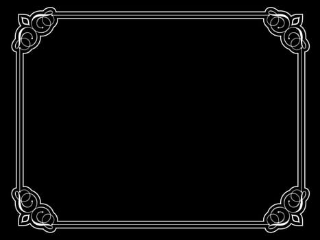 Decorative vintage style border on black background