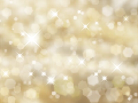 Golden background of halftone dots