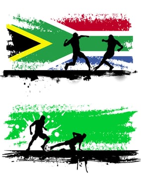 Grunge football backgrounds with football players