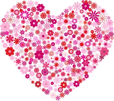 Heart shaped filled with lots of flowers