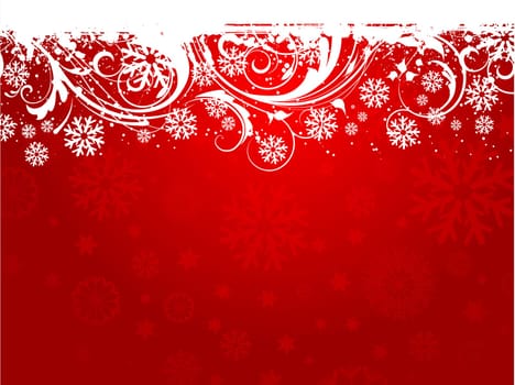 Grunge style decorative snowflake background