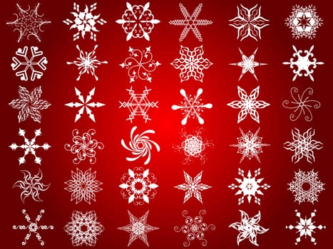 Huge collection of detailed decorative snowflake designs