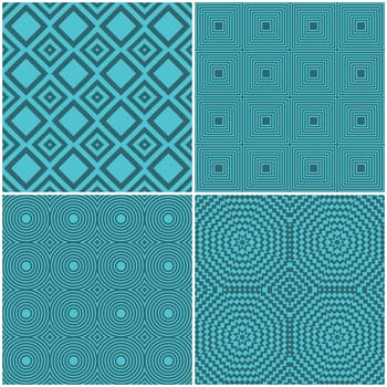 Collection of four seamless tile retro backgrounds