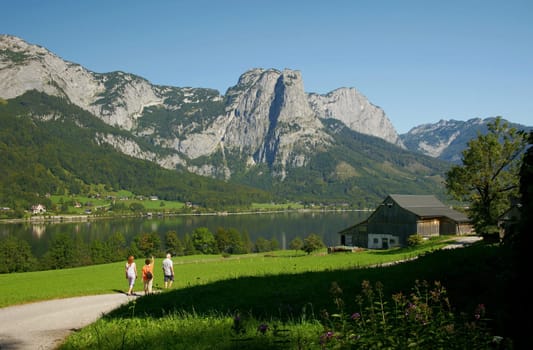 Hiking at Lake Grundlsee