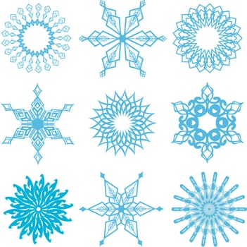 Collection of different snowflake designs