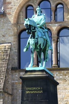 Friedrich I Barbarossa,in front of the Imperial Palace of Goslar,Lower Saxony,Germany,sculptor: Robert Toberentz,1900