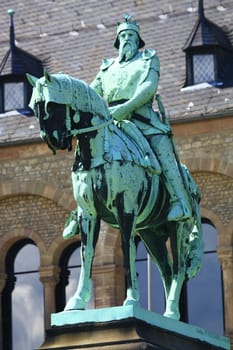 Friedrich I Barbarossa,in front of the Imperial Palace of Goslar,Lower Saxony,Germany,sculptor: Robert Toberentz,1900