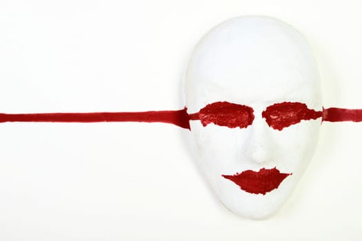 Mask Red White 7