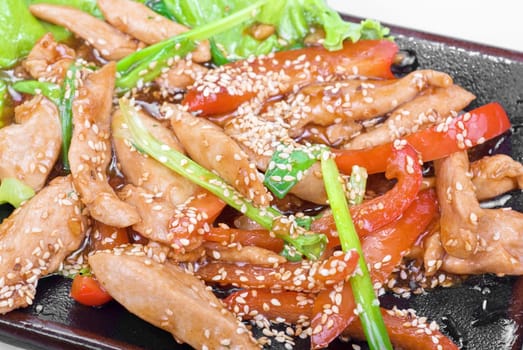 Chinese salad with spicy meat and vegetable