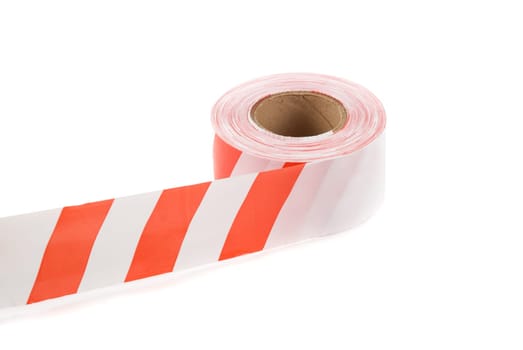 striped safety ribbon on a white background