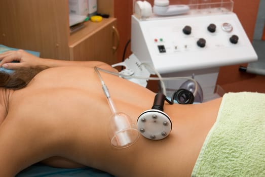 Girl closeup at professional massage