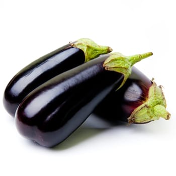 aubergines isolated on white background