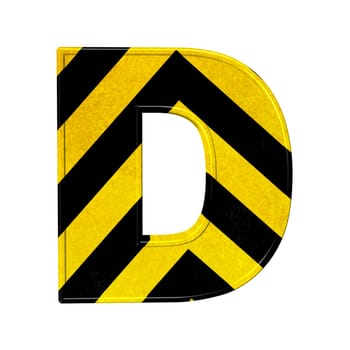 letters in black and yellow danger stripes .