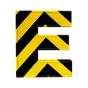 letters in black and yellow danger stripes .