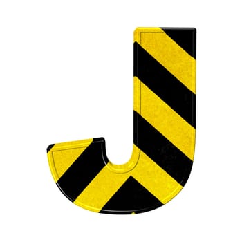 letters in black and yellow danger stripes .