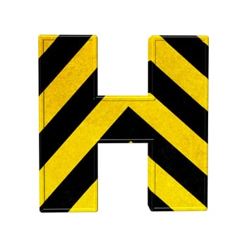 letters in black and yellow danger stripes .