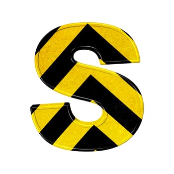 letters in black and yellow danger stripes .