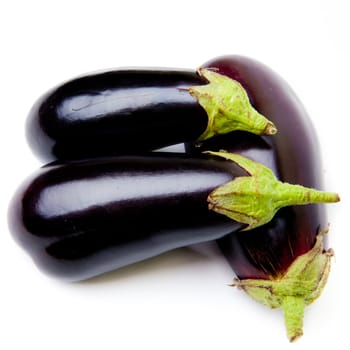 aubergines isolated on white background