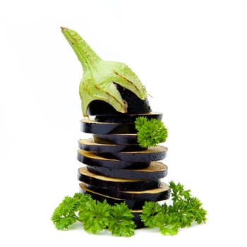 aubergines isolated on white background