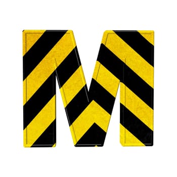 letters in black and yellow danger stripes .