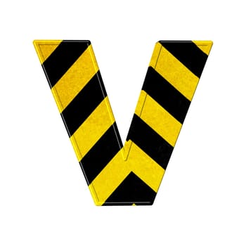 letters in black and yellow danger stripes .