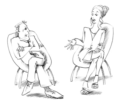 Body language: man and woman talking