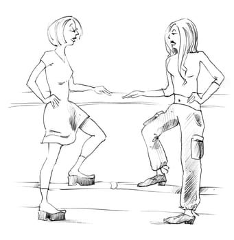 Body language: two women talking