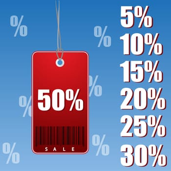 Red Percentage Pendant