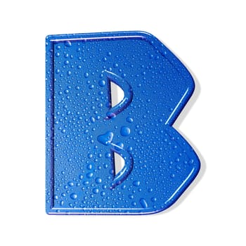 Water alphabet. white background.  isolated
