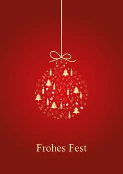 Christmas Ornament with Red Background