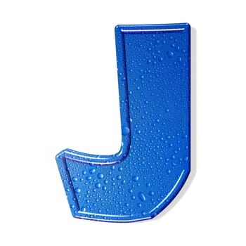 Water alphabet. white background.  isolated