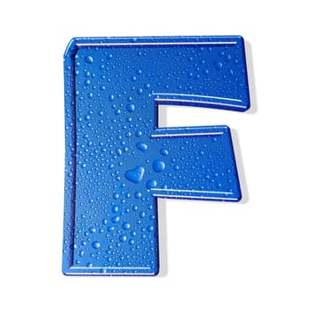 Water alphabet. white background.  isolated