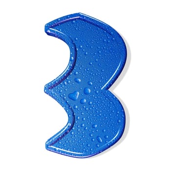 Water alphabet. white background.  isolated