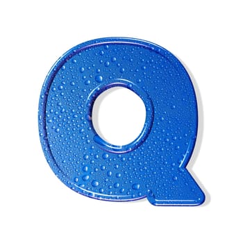 Water alphabet. white background.  isolated