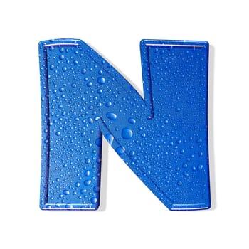 Water alphabet. white background.  isolated