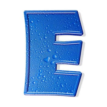 Water alphabet. white background.  isolated