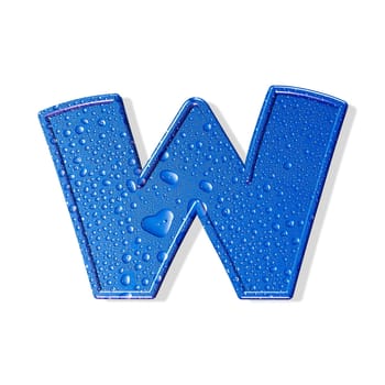 Water alphabet. white background.  isolated