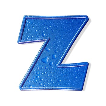 Water alphabet. white background.  isolated