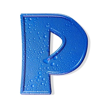 Water alphabet. white background.  isolated
