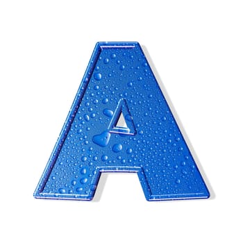 Water alphabet. white background.  isolated