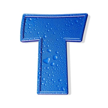 Water alphabet. white background.  isolated