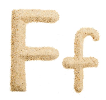 sand alphabet isolated on white