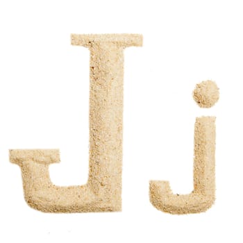 sand alphabet isolated on white