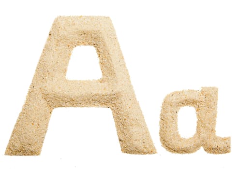 sand alphabet isolated on white