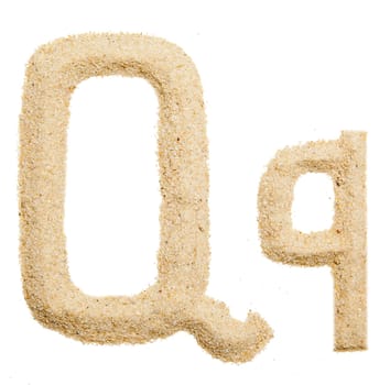 sand alphabet isolated on white