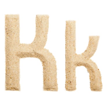 sand alphabet isolated on white