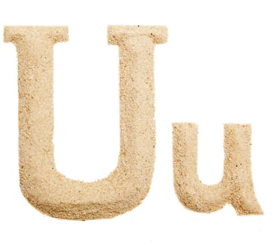 sand alphabet isolated on white